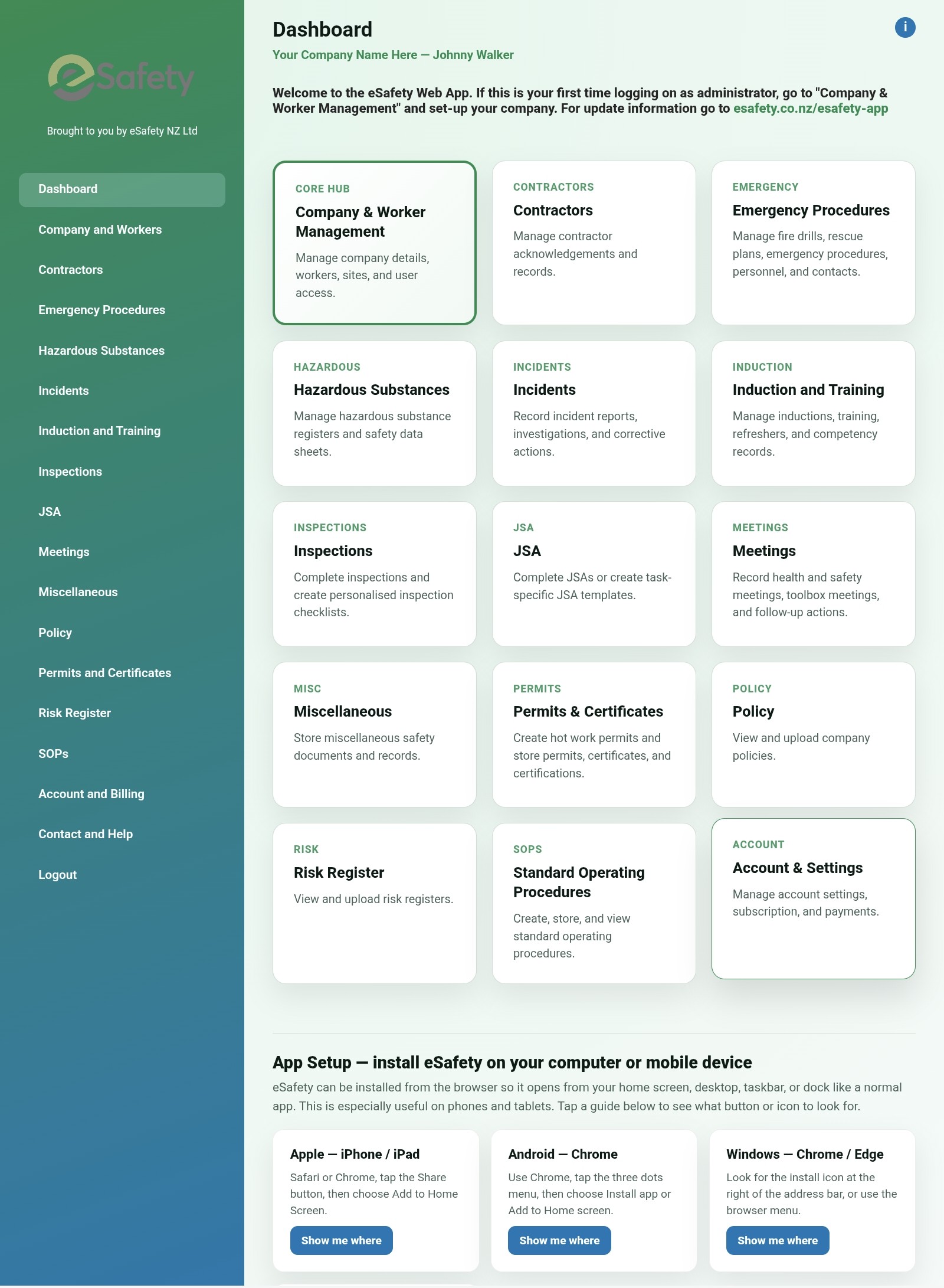 eSafety dashboard